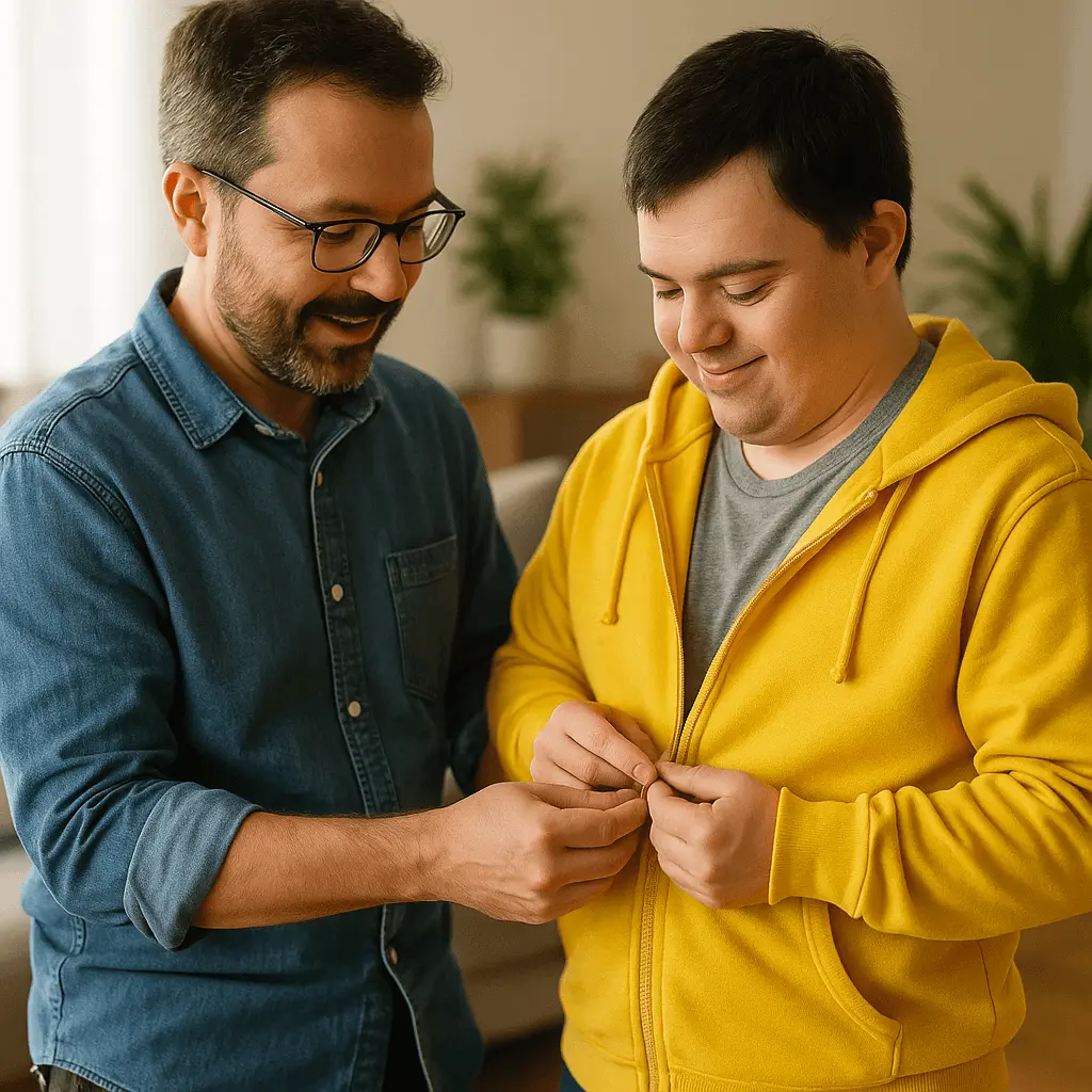 NDIS support worker assisting participant with personal activities in Melbourne