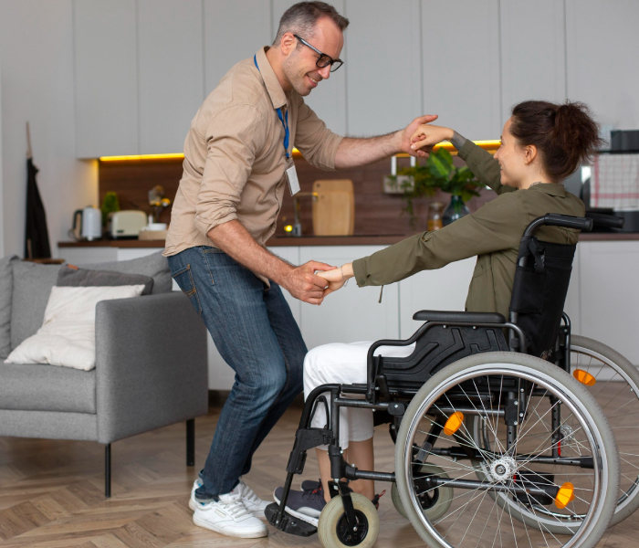 Person-centred NDIS personal care support – Vital Disability Support worker with participant in Melbourne